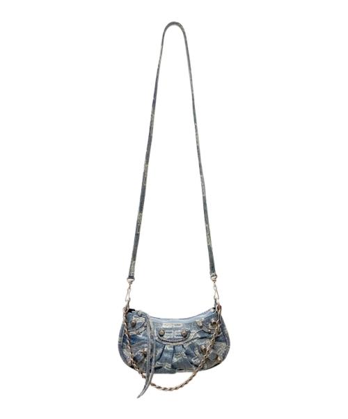 BALENCIAGA（バレンシアガ）BALENCIAGA (バレンシアガ) LE CAGOLE ミニ デニムショルダーバッグ インディゴ サイズ:ミニ/mininの古着・服飾アイテム