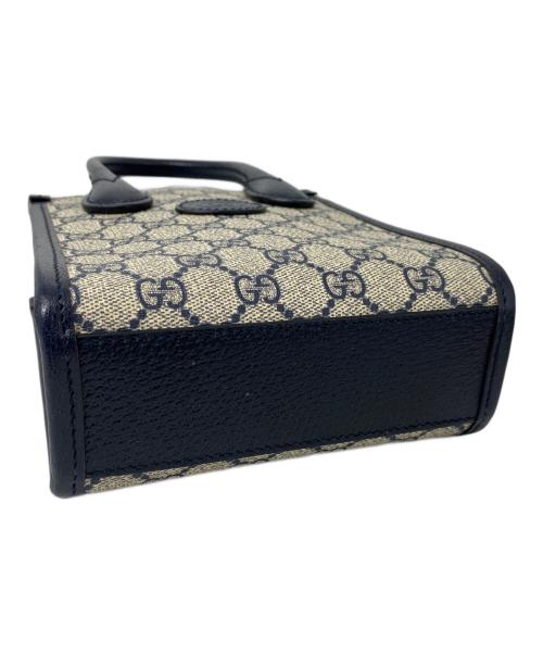 GUCCI（グッチ）GUCCI (グッチ) 2WAYショルダーバッグ ネイビー×ベージュの古着・服飾アイテム