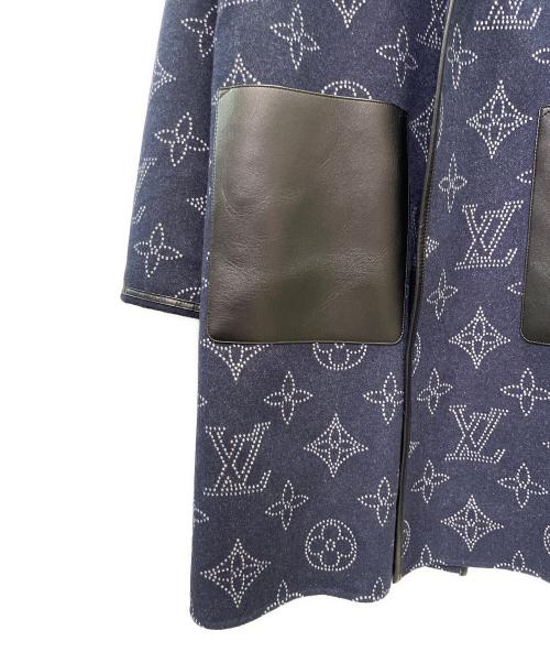 LOUIS VUITTON（ルイ ヴィトン）LOUIS VUITTON (ルイ ヴィトン) Reversible Long Hooded Wrap Coat/リバーシブル ロング フーデッド ラップコート ネイビー サイズ:36 未使用品の古着・服飾アイテム
