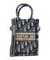 Christian Dior（クリスチャン ディオール）の古着「BOOK TOTE MINI/ブックトート ミニフォンバッグ オブリークエンブロイダリー」｜ネイビー
