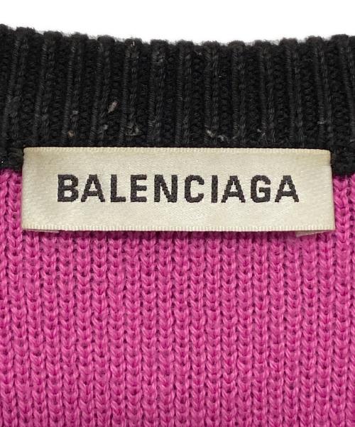 BALENCIAGA（バレンシアガ）BALENCIAGA (バレンシアガ) オールオーバーロゴニット ブラック×ピンク サイズ:Sの古着・服飾アイテム