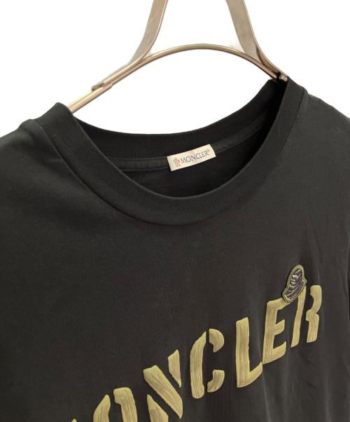 MONCLER（モンクレール）MONCLER (モンクレール) ラバーロゴ Tシャツ ブラック サイズ:Mの古着・服飾アイテム