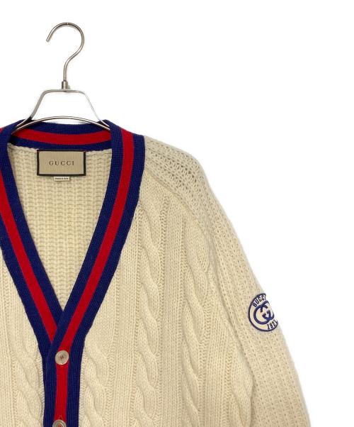 GUCCI（グッチ）GUCCI (グッチ) ケーブルカーディガン ベージュ サイズ:Mの古着・服飾アイテム