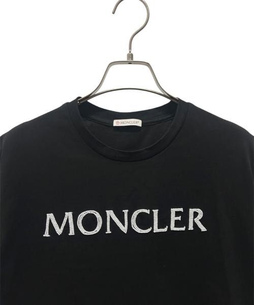 MONCLER（モンクレール）MONCLER (モンクレール) ビーズロゴTシャツ ブラック サイズ:XLの古着・服飾アイテム