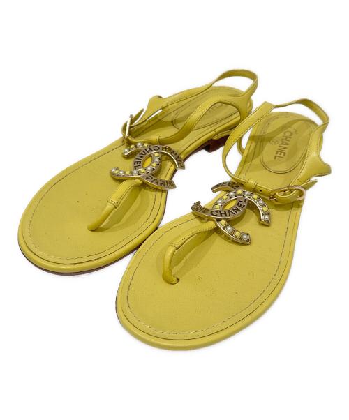 CHANEL（シャネル）CHANEL (シャネル) トングサンダル イエロー サイズ:38の古着・服飾アイテム