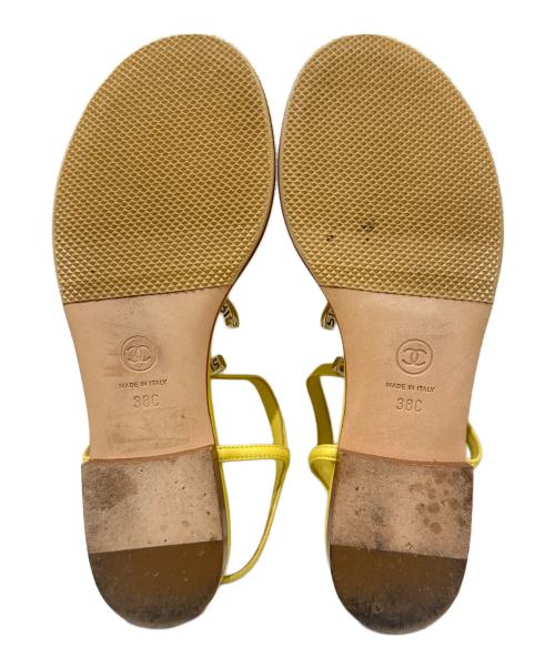 CHANEL（シャネル）CHANEL (シャネル) トングサンダル イエロー サイズ:38の古着・服飾アイテム