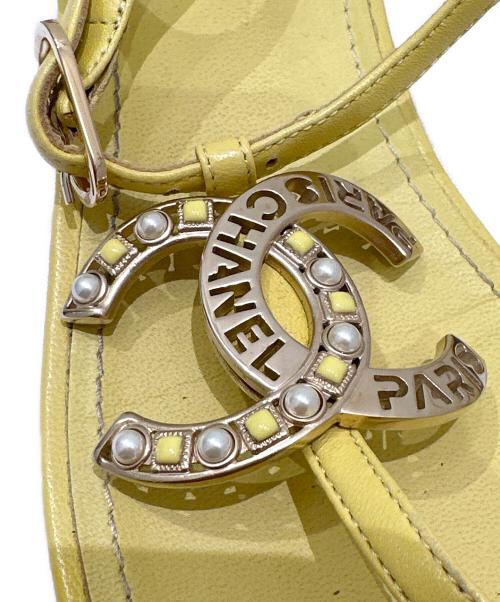 CHANEL（シャネル）CHANEL (シャネル) トングサンダル イエロー サイズ:38の古着・服飾アイテム