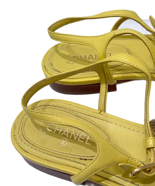CHANEL（シャネル）CHANEL (シャネル) トングサンダル イエロー サイズ:38の古着・服飾アイテム
