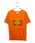 GUCCIグッチ）の古着「ヴィンテージロゴTシャツ」｜オレンジ