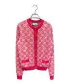 GUCCIグッチ）の古着「GGジャガード カーディガン」｜ピンク