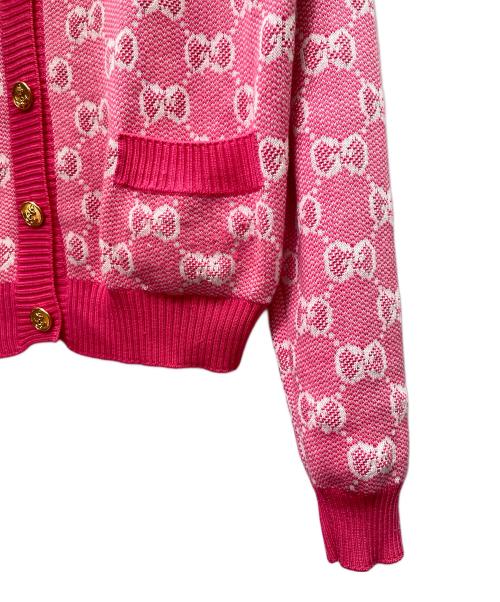 GUCCI（グッチ）GUCCI (グッチ) GGジャガード カーディガン ピンク サイズ:Sの古着・服飾アイテム