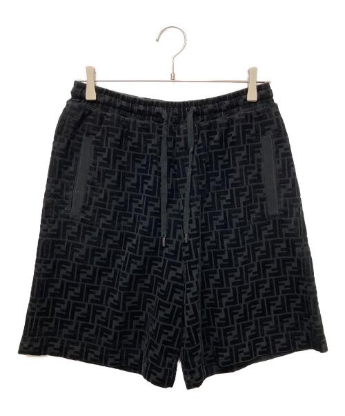 FENDI（フェンディ）FENDI (フェンディ) ズッカ柄ベロアハーフパンツ ブラック サイズ:46の古着・服飾アイテム
