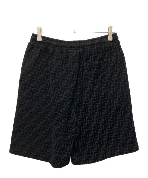 FENDI（フェンディ）FENDI (フェンディ) ズッカ柄ベロアハーフパンツ ブラック サイズ:46の古着・服飾アイテム