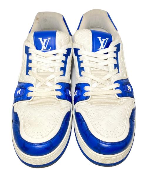 LOUIS VUITTON（ルイ ヴィトン）LOUIS VUITTON (ルイ ヴィトン) LVトレイナーラインスニーカー ブルー×ホワイト サイズ:9の古着・服飾アイテム