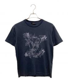 LOUIS VUITTON（ルイ ヴィトン）の古着「LVフラワーステッチTシャツ」｜ネイビー