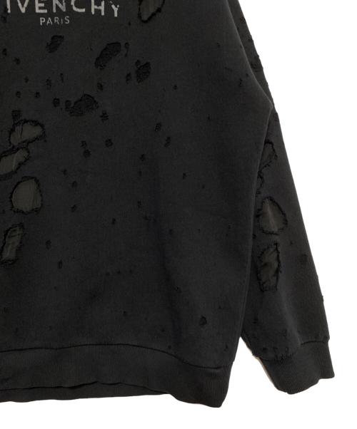 GIVENCHY（ジバンシィ）GIVENCHY (ジバンシィ) デストロイ加工ロゴパーカー ブラック サイズ:XXLの古着・服飾アイテム