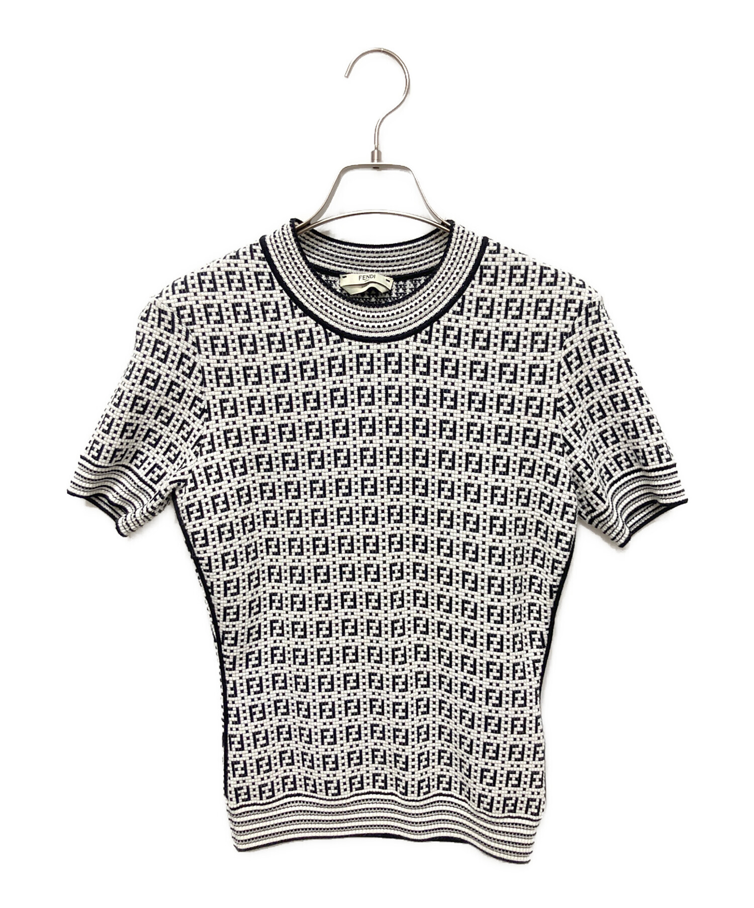 FENDI ズッカ柄半袖ニットセーター S FENDI - フェンディ FF柄 ズッカ 半袖 ニット セーター プル