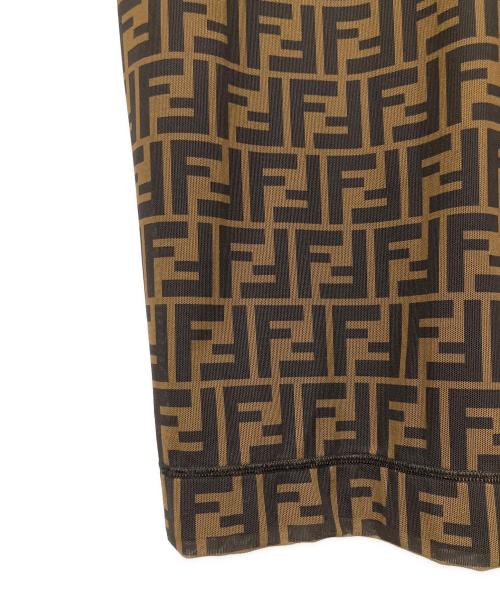 FENDI（フェンディ）FENDI (フェンディ) FF ズッカ柄 ショートスリーブワンピース ブラウン サイズ:36の古着・服飾アイテム