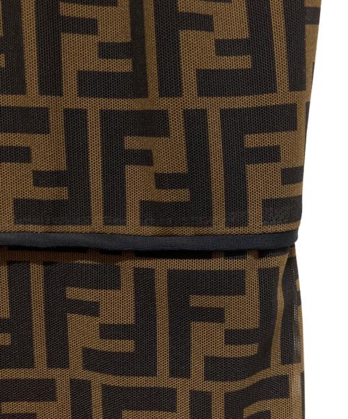 FENDI（フェンディ）FENDI (フェンディ) FF ズッカ柄 ショートスリーブワンピース ブラウン サイズ:36の古着・服飾アイテム