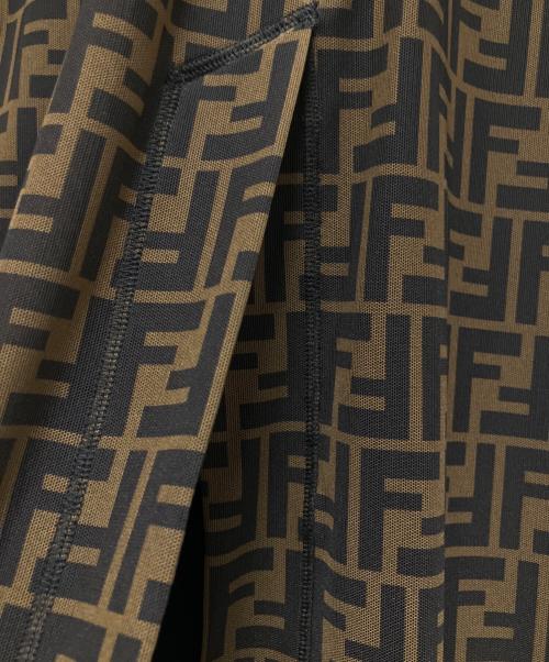 FENDI（フェンディ）FENDI (フェンディ) FF ズッカ柄 ショートスリーブワンピース ブラウン サイズ:36の古着・服飾アイテム