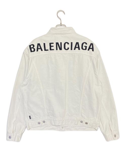 BALENCIAGA（バレンシアガ）BALENCIAGA (バレンシアガ) ロゴデニムジャケット ホワイト サイズ:44の古着・服飾アイテム