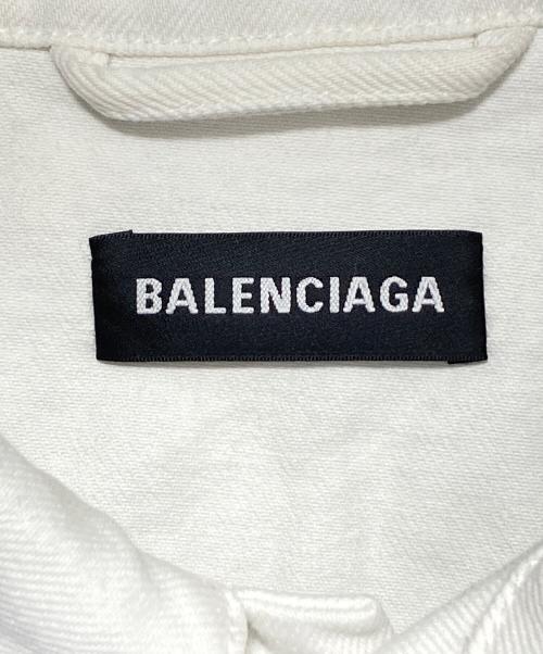BALENCIAGA（バレンシアガ）BALENCIAGA (バレンシアガ) ロゴデニムジャケット ホワイト サイズ:44の古着・服飾アイテム