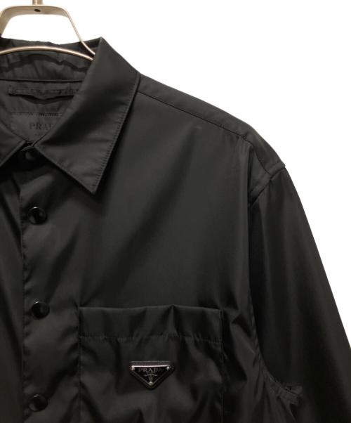 PRADA（プラダ）PRADA (プラダ) 20AW Re-Nylon 三角プレート シャツジャケット  ブラック サイズ:Lの古着・服飾アイテム