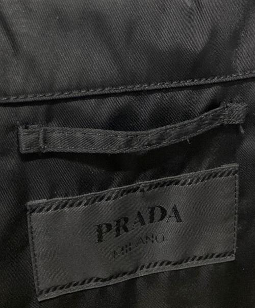 PRADA（プラダ）PRADA (プラダ) 20AW Re-Nylon 三角プレート シャツジャケット  ブラック サイズ:Lの古着・服飾アイテム