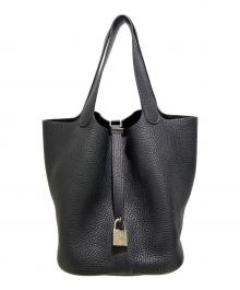 HERMES（エルメス）の古着「ピコタンロックMM/ハンドバッグ/トリヨンクレマンス/シルバー金具/2016製造」｜ブラック