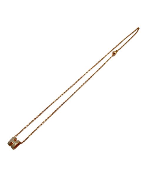 HERMES（エルメス）HERMES (エルメス) ポップアッシュHネックレス/Mini Pop H pendant グレー×ゴールドの古着・服飾アイテム