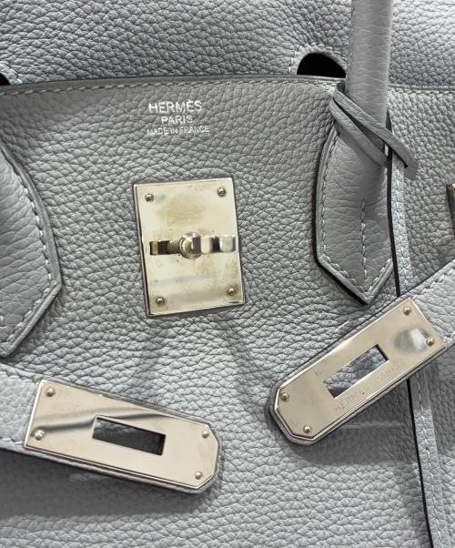 HERMES（エルメス）HERMES (エルメス) バーキン30/シルバー金具/トゴ/ブルーグラシエ/T刻印 ブルーグラシエ サイズ:30の古着・服飾アイテム