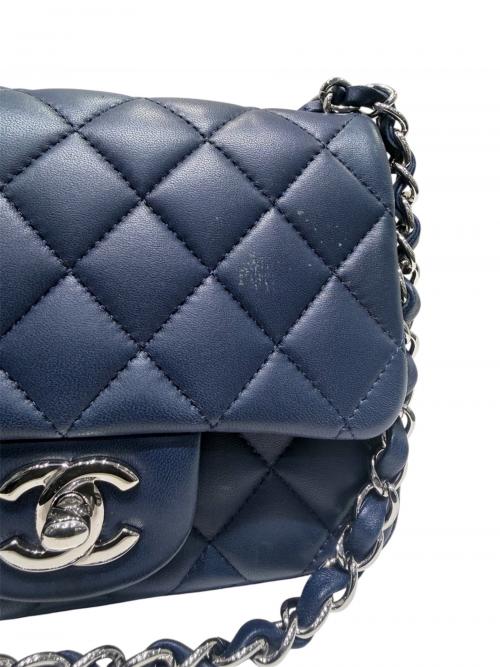 CHANEL（シャネル）CHANEL (シャネル) ミニマトラッセチェーンショルダーバッグ ネイビーシルバー金具の古着・服飾アイテム