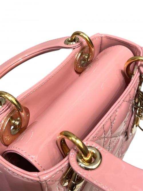 Christian Dior（クリスチャン ディオール）Christian Dior (クリスチャン ディオール) Lady Dior mini /  レディディオール ミニ ピンク×ゴールド金具 サイズ:ミニ/miniの古着・服飾アイテム