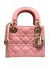 Christian Dior（クリスチャン ディオール）の古着「Lady Dior mini /  レディディオール ミニ」｜ピンク×ゴールド金具