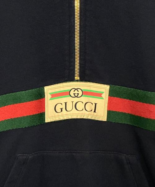 GUCCI（グッチ）GUCCI (グッチ) ハーフジップパーカー ネイビー サイズ:XXSの古着・服飾アイテム