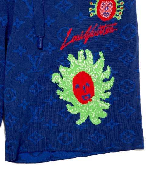 LOUIS VUITTON（ルイ ヴィトン）LOUIS VUITTON (ルイ ヴィトン) 草間彌生 (クサマヤヨイ) モノグラムフェイスハーフパンツ ブルー サイズ:Sの古着・服飾アイテム