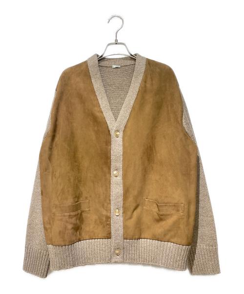 A.PRESSE（アプレッセ）A.PRESSE (アプレッセ) 23AW スウェード切替カーディガン ブラウン サイズ:2の古着・服飾アイテム