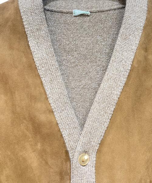 A.PRESSE（アプレッセ）A.PRESSE (アプレッセ) 23AW スウェード切替カーディガン ブラウン サイズ:2の古着・服飾アイテム