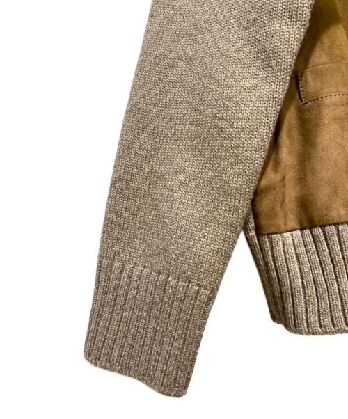 A.PRESSE（アプレッセ）A.PRESSE (アプレッセ) 23AW スウェード切替カーディガン ブラウン サイズ:2の古着・服飾アイテム