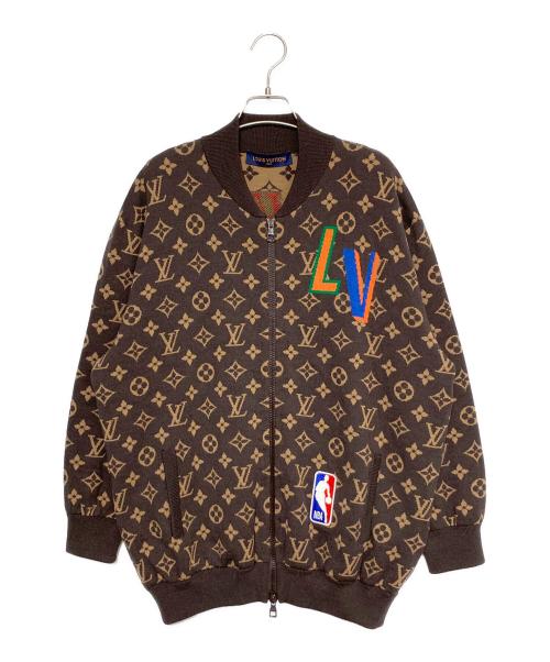 LOUIS VUITTON（ルイ ヴィトン）LOUIS VUITTON (ルイ ヴィトン) NBA (エヌビーエー) モノグラムニットブルゾン ブラウン サイズ:XLの古着・服飾アイテム
