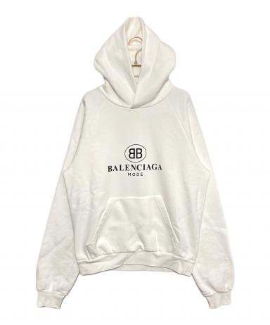 BB BALENCIAGA フーディー BALENCIAGA】METAL BB STENCIL HOODIE ミディアムフィット (BALENCIAGA