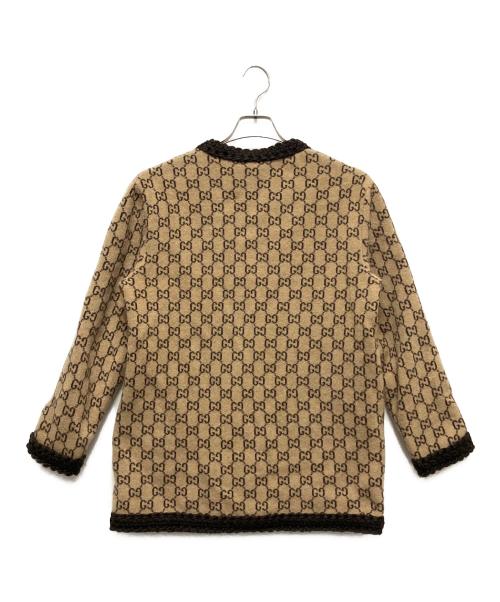 GUCCI（グッチ）GUCCI (グッチ) GGウールカーディガン ブラウン サイズ:Sの古着・服飾アイテム