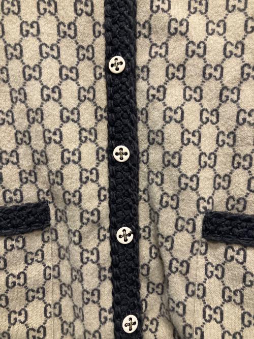 GUCCI（グッチ）GUCCI (グッチ) GGウールカーディガン ブラウン サイズ:Sの古着・服飾アイテム