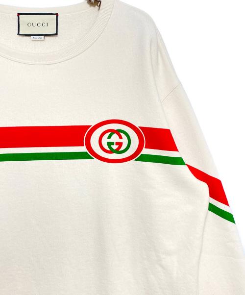 GUCCI（グッチ）GUCCI (グッチ) ロゴスウェット ベージュ サイズ:Mの古着・服飾アイテム