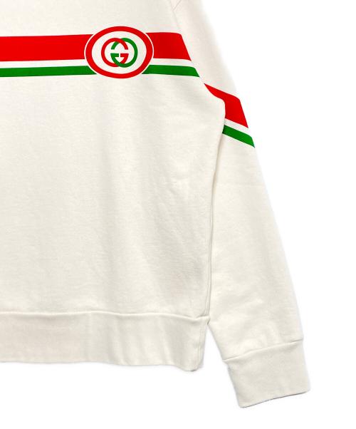 GUCCI（グッチ）GUCCI (グッチ) ロゴスウェット ベージュ サイズ:Mの古着・服飾アイテム