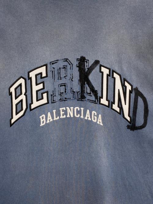 BALENCIAGA（バレンシアガ）BALENCIAGA (バレンシアガ) ロゴTシャツ ネイビー サイズ:Lの古着・服飾アイテム