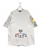 BALENCIAGAバレンシアガ）の古着「リメイクロゴTシャツ」｜グレー×ホワイト