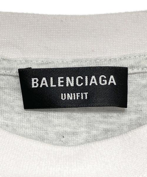 BALENCIAGA（バレンシアガ）BALENCIAGA (バレンシアガ) リメイクロゴTシャツ グレー×ホワイト サイズ:3の古着・服飾アイテム