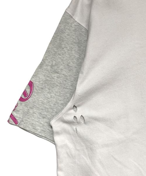 BALENCIAGA（バレンシアガ）BALENCIAGA (バレンシアガ) リメイクロゴTシャツ グレー×ホワイト サイズ:3の古着・服飾アイテム
