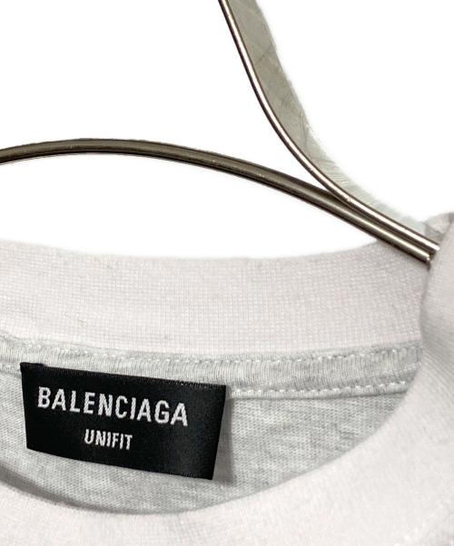 BALENCIAGA（バレンシアガ）BALENCIAGA (バレンシアガ) リメイクロゴTシャツ グレー×ホワイト サイズ:3の古着・服飾アイテム